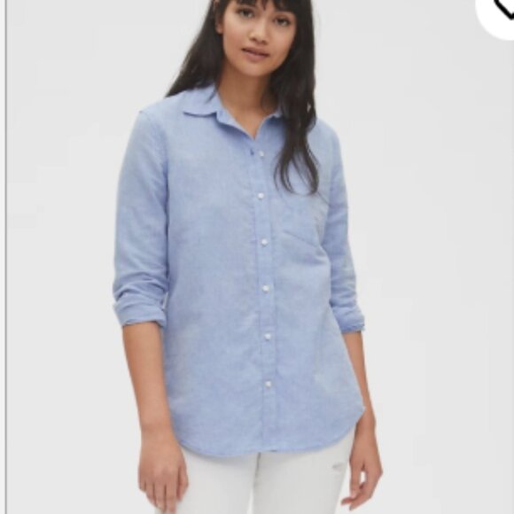 GAP Tops - 🔥 GAP Linen Blend Easy Shirt | Classic Blue | Size XL | Coastal Grandmother